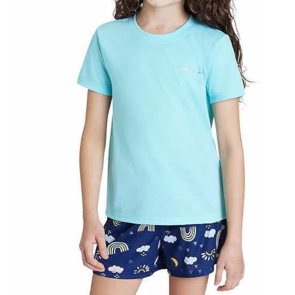 Eddie Bauer Kids 3 Pc Teal Cloud Printed PJ Set L (14/16) - Picture 2 of 14